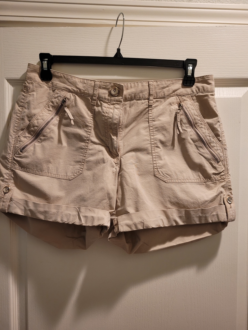 White House Black Market Women's Beige Utility Shorts 12